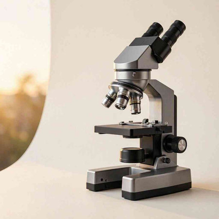 Microscope on a white background. Microscope on a white background.