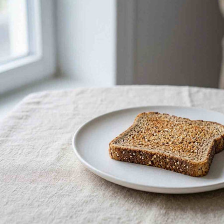 Slices of bread with sesame seeds on a white plate