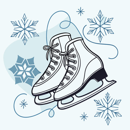 ice skates design, vector illustration eps10 graphic  backgroundのイラスト素材