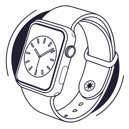Stylized vector illustration of a wristwatch isolated on a white backgroundのイラスト素材