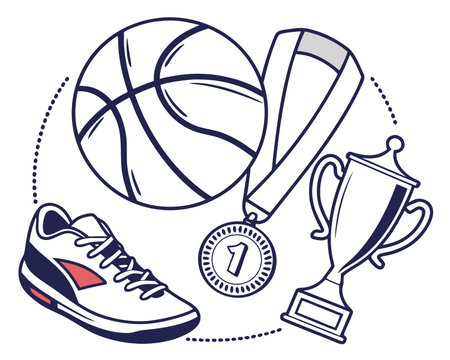 Basketball sport game icons graphic design, vector illustration eps10のイラスト素材