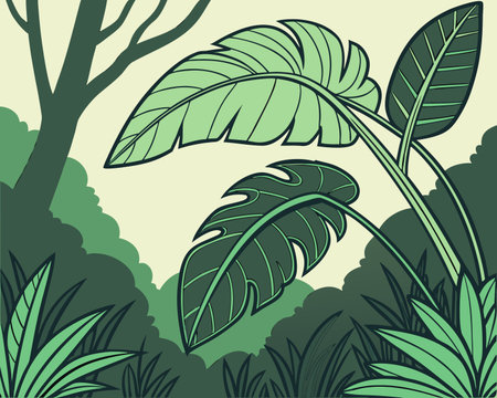 tropical leafs design, vector illustration eps10 graphic.のイラスト素材