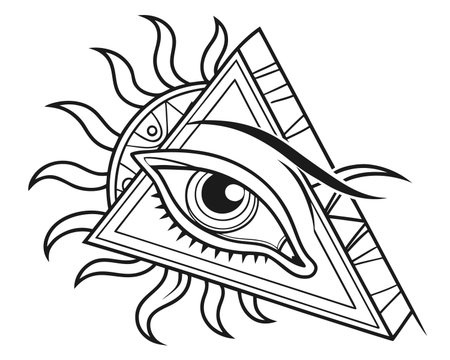 Eye of Providence. Vector illustration for tattoo or t-shirt designのイラスト素材