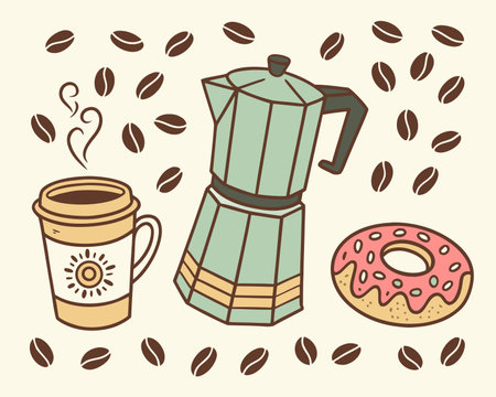 Coffee design over beige background, vector illustration eps10のイラスト素材