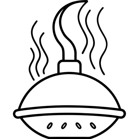 Illustration of a hot bbq grill with a crescent moonのイラスト素材
