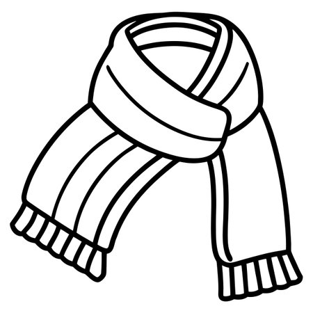 Woolen scarf icon. Outline illustration of woolen scarf vector icon for webのイラスト素材