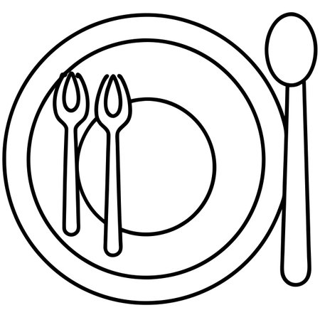 dish with cutlery utensils isolated icon vector illustration designのイラスト素材