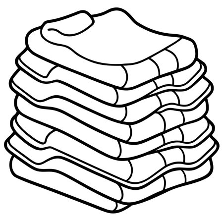 Black and White Cartoon Illustration of Stack of Bread or Pies for Coloring Bookのイラスト素材