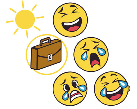 Emoticon icon set, vector illustration, isolated on white background.のイラスト素材