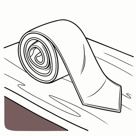 Vector illustration of a rolled up napkin on a white background.のイラスト素材