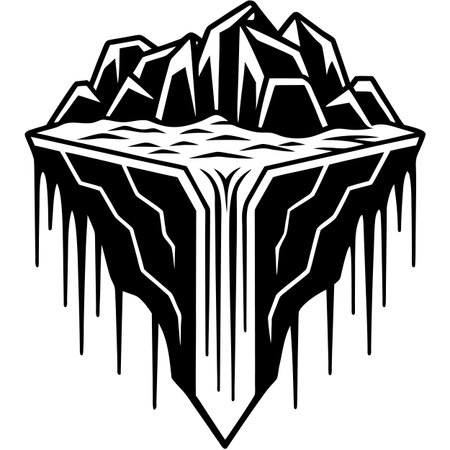 Ice Cubes.Vector illustration ready for vinyl cutting. Vinyl-ready.のイラスト素材