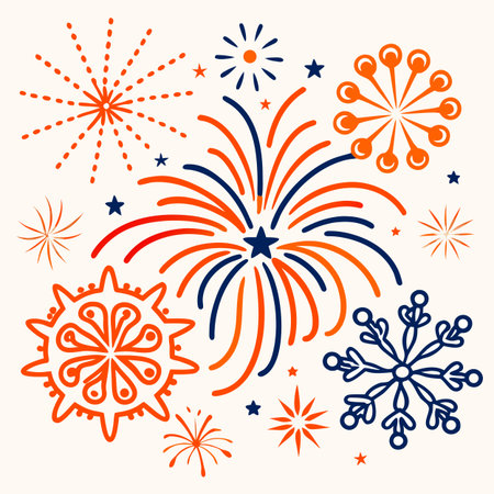 Firework set. Vector illustration. Firework set. Firework set.のイラスト素材