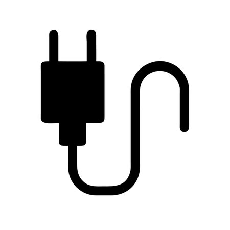 Electric plug icon. Flat style black on white. Vector illustration.