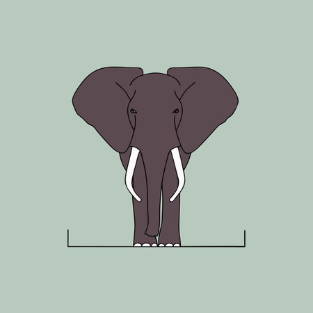 elephant design over green background, vector illustration. Side view.のイラスト素材