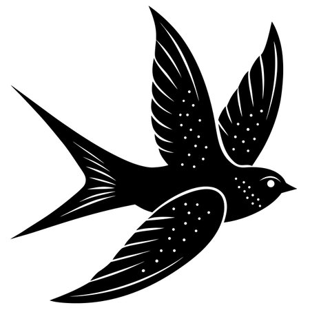 swallow silhouette isolated on a white background. vector illustration for your designのイラスト素材