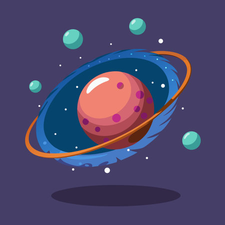 Cartoon planet icon. Vector illustration of planet icon in flat styleのイラスト素材