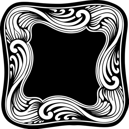 Black and white abstract frame. Vector illustration ready for vinyl cutting.のイラスト素材