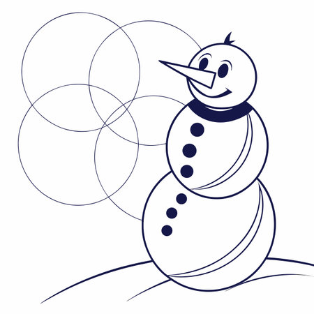 Snowman on a white background. Vector illustration for your design.のイラスト素材