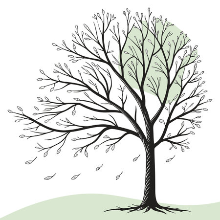 Art tree isolated on white background. Vector illustration for your design.のイラスト素材