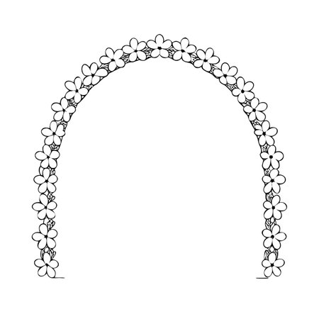 wedding arch with flowers icon over white background. vector illustrationのイラスト素材