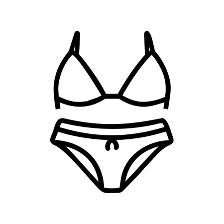 Women underwear icon vector. A thin line sign. Isolated contour symbol illustrationのイラスト素材