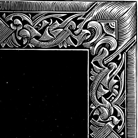 Vintage frame engraving vector illustration. Scratch board style imitation. Black and white hand drawn image.のイラスト素材