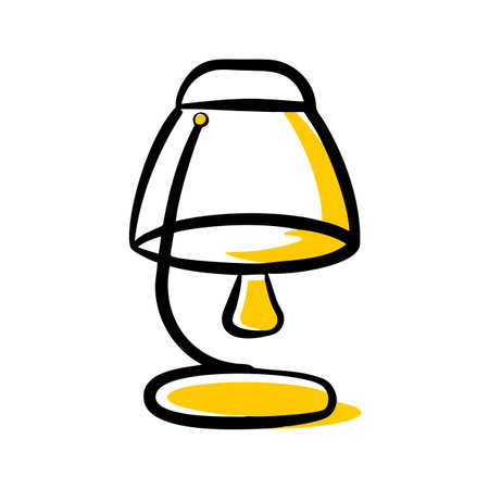 Vector illustration of a lamp. Hand drawn doodle lamp.のイラスト素材