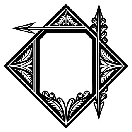 Oval decorative frame. Vector element for design in Eastern style.のイラスト素材