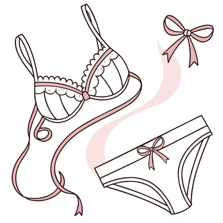 Stylish bra and panties on a white background. Vector illustration.のイラスト素材