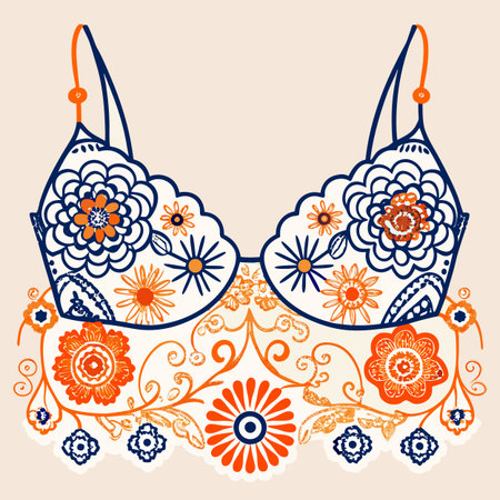 Women's underwear with floral ornament. Vector illustration for your design.のイラスト素材