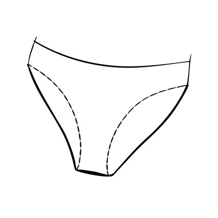Women's panties. Vector illustration of a woman's underwear on a white background.のイラスト素材