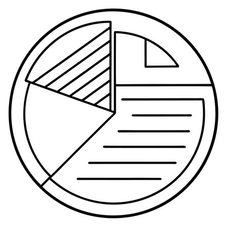 Pie chart icon. Outline illustration of pie chart icon for webのイラスト素材