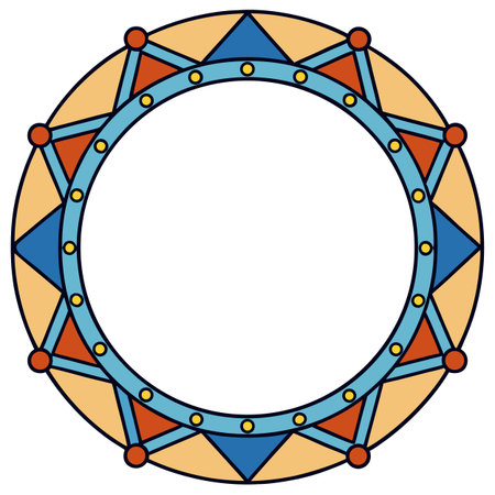 Oval decorative frame. Color vector contour round element for designのイラスト素材