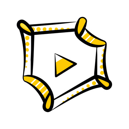 Play button icon. Cartoon illustration of play button vector icon for webのイラスト素材