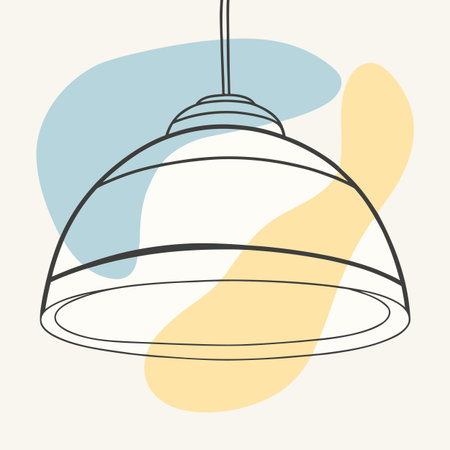 Ceiling lamp. Hand drawn vector illustration in sketch style.のイラスト素材