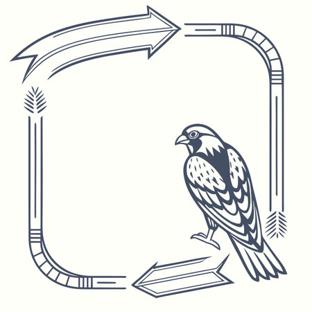 Eagle emblem with arrows and space for text. Vector illustration.のイラスト素材