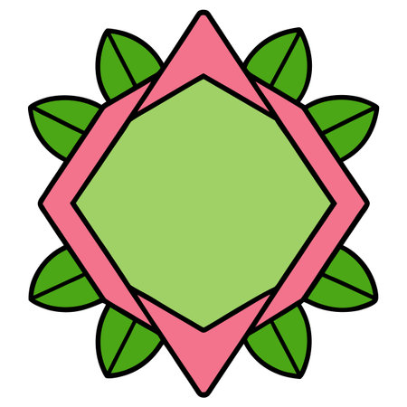 decorative frame with leafs plant icon vector illustraton designのイラスト素材