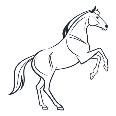 Horse isolated on white background. Side view. Vector illustration.のイラスト素材
