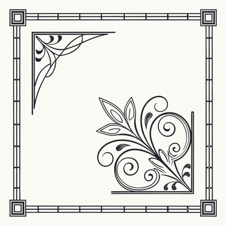 Vintage ornamental border frame with ornate pattern. Vector illustrationのイラスト素材