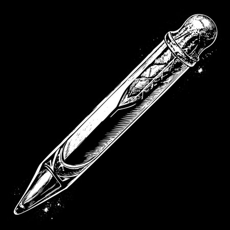Illustration of a pencil with ink on a black background. Vector illustrationのイラスト素材