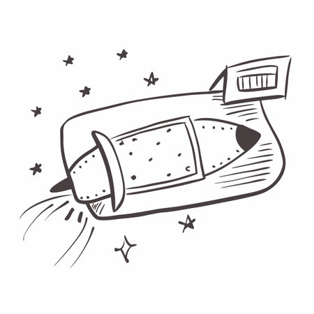 Vector illustration of a flying bullet in the air. Cartoon style.のイラスト素材