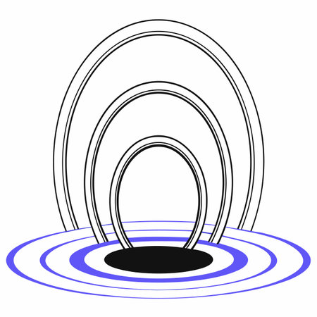 Illustration of an abstract background with a ring and a circle.のイラスト素材