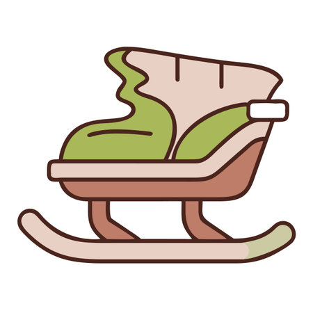 Sled icon. Winter sport and recreation theme. Isolated design. Vector illustrationのイラスト素材