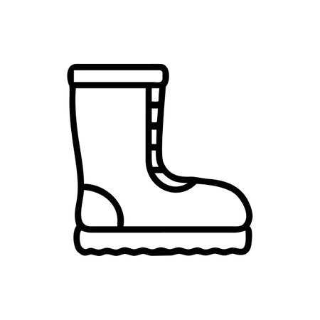 Rubber boots icon vector. A thin line sign. Isolated contour symbol illustrationのイラスト素材