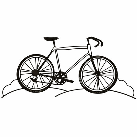 Bicycle icon on white background. Vector illustration of a bicycle.のイラスト素材