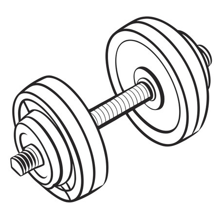 Dumbbell icon. Outline illustration of dumbbell vector icon for webのイラスト素材