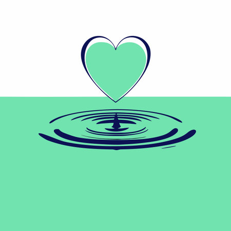 Heart and drop of water. Flat design, vector illustration, vector.のイラスト素材