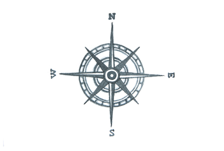 Compass. Watercolor illustration.の写真素材