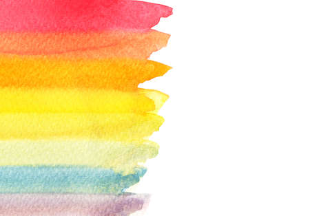 Watercolor colorful rainbow background with copy space.の写真素材