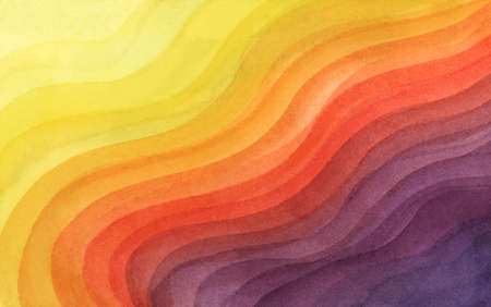 Hand painted watercolor colorful gradient background, ink paint layered coating. Abstract layered in modern pattern design on paper.の写真素材